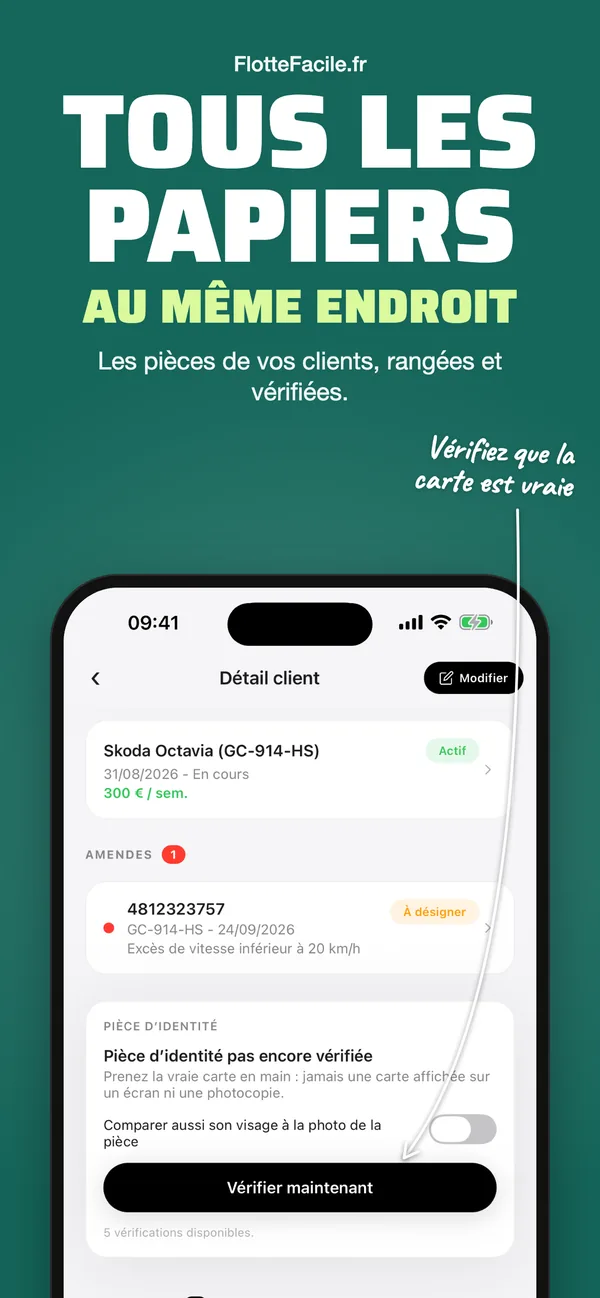 Tous les papiers au même endroit : les pièces de vos clients, rangées et vérifiées